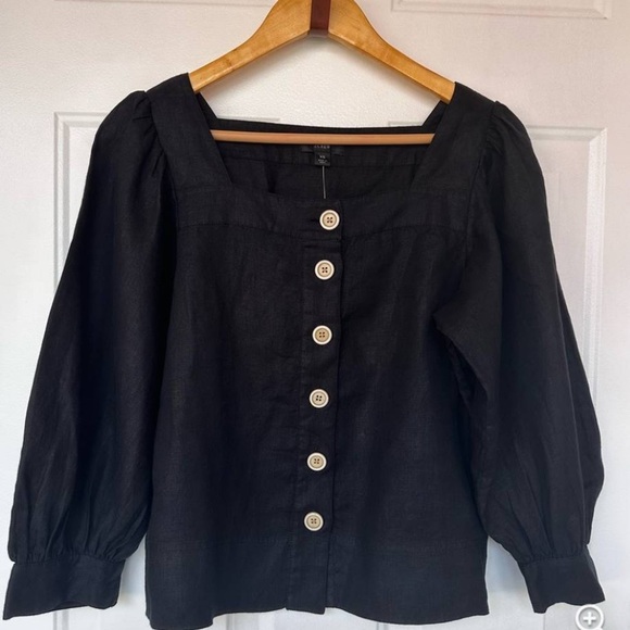 J.Crew Squareneck button-up top in linen - Picture 3 of 3